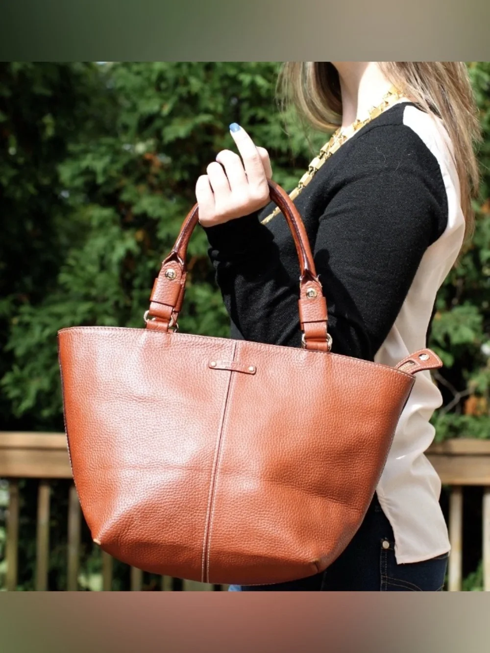 Kate Spade ♠️ - EUC - Madrid Bon Mot Shopper Bag in Burnt Orange